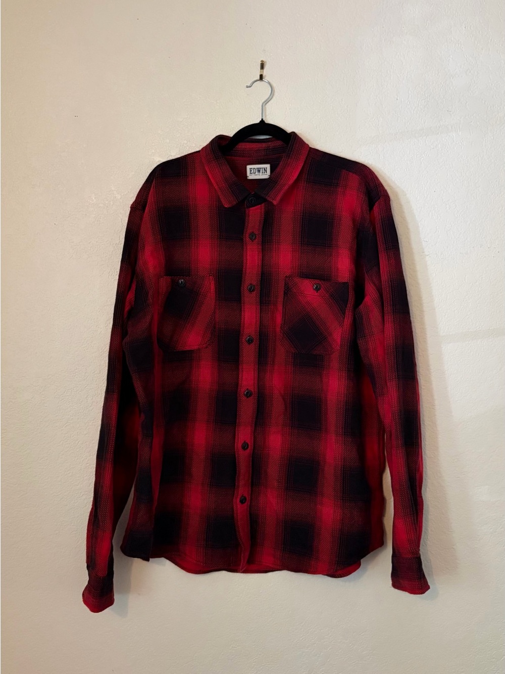 Edwin Red & Black Plaid Button-Down Shirt